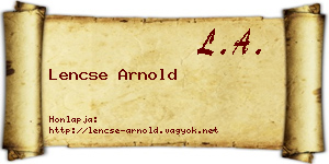 Lencse Arnold névjegykártya